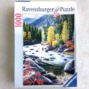 Vintage Ravensburger Puzzle 1000 Pieces Rock Creek 2 Pieces Missing Fall Autumn